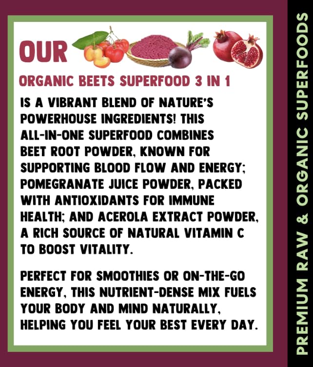 Cherie Sweet Heart beets powder jar front highlights immune-support nutrition.