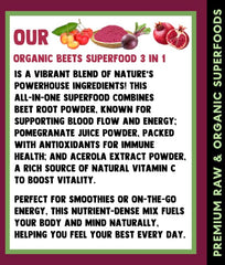 Cherie Sweet Heart beets powder jar front highlights immune-support nutrition.