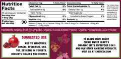 Cherie Sweet Heart beets powder smoothie glass shows vibrant, vitality-boosting blend.