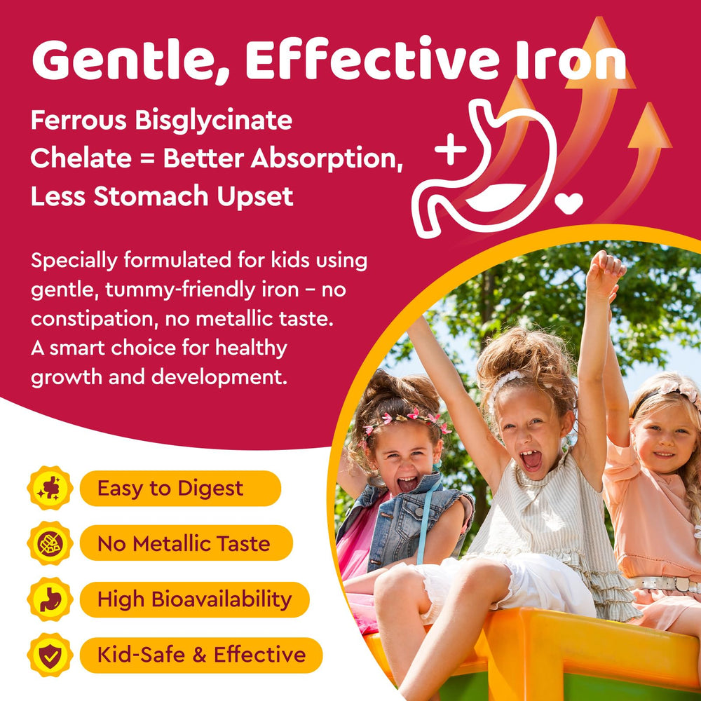 Cherry-flavored iron gummies for kids