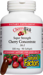 Ingredients and nutrition facts panel for CherryRich