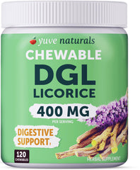 Front view of Chewable Ultra-Pure DGL Licorice Tablets bottle with label