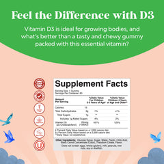 Kids-friendly bottle of Vitamin D3 gummies for immune support