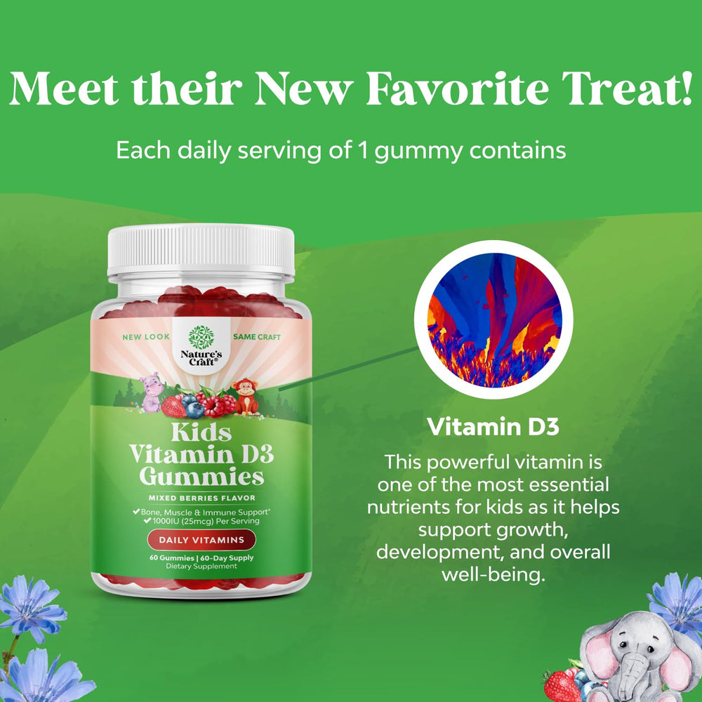 Kosher vegetarian Vitamin D gummy supplements with natural flavors