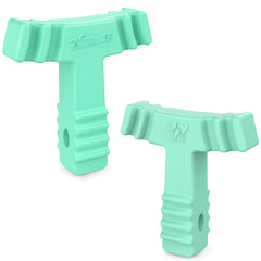 Mint green Chewies for Invisalign aligners on a white background