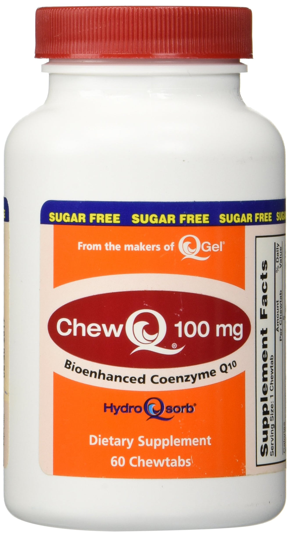 ChewQ 100mg CoQ10 orange-flavor chewable tablet, 60-count