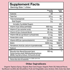 Close-up of soft, fruity raspberry-flavored hair chews