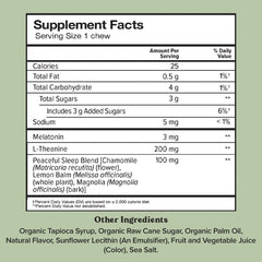 Chewsy Peaceful Sleep Chews packaging and bottle