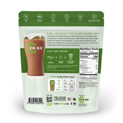 CHIKE Toasted Coconut Mocha iced coffee close-up showing espresso and plant protein