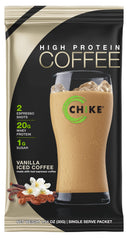 Chike Vanilla High Protein Iced Coffee packets front view (12-pack)