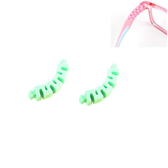 Green child eyeglass arm hinge with elastic silicone leg accessory - image 1