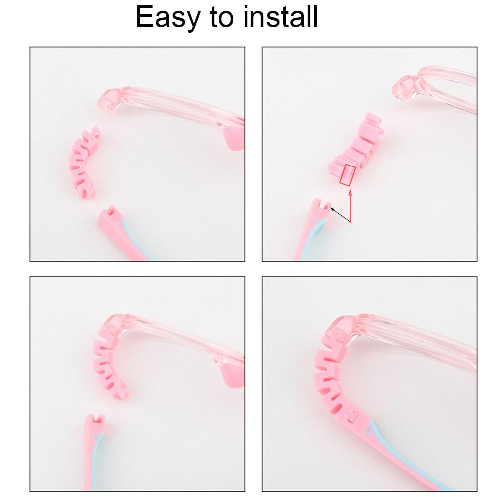 Green child eyeglass arm hinge with elastic silicone leg accessory - image 4