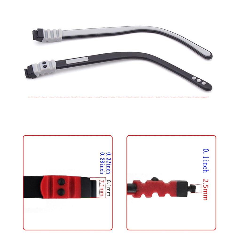 Close-up of ultra-soft silicone frame arms