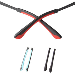 Silicone replacement tips for metal eyeglass legs - black