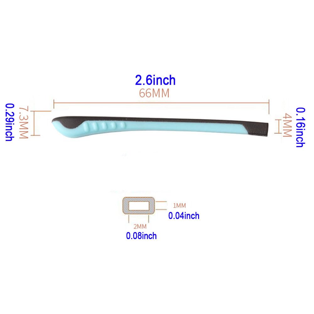 Blue silicone child eyeglass end tip - side view