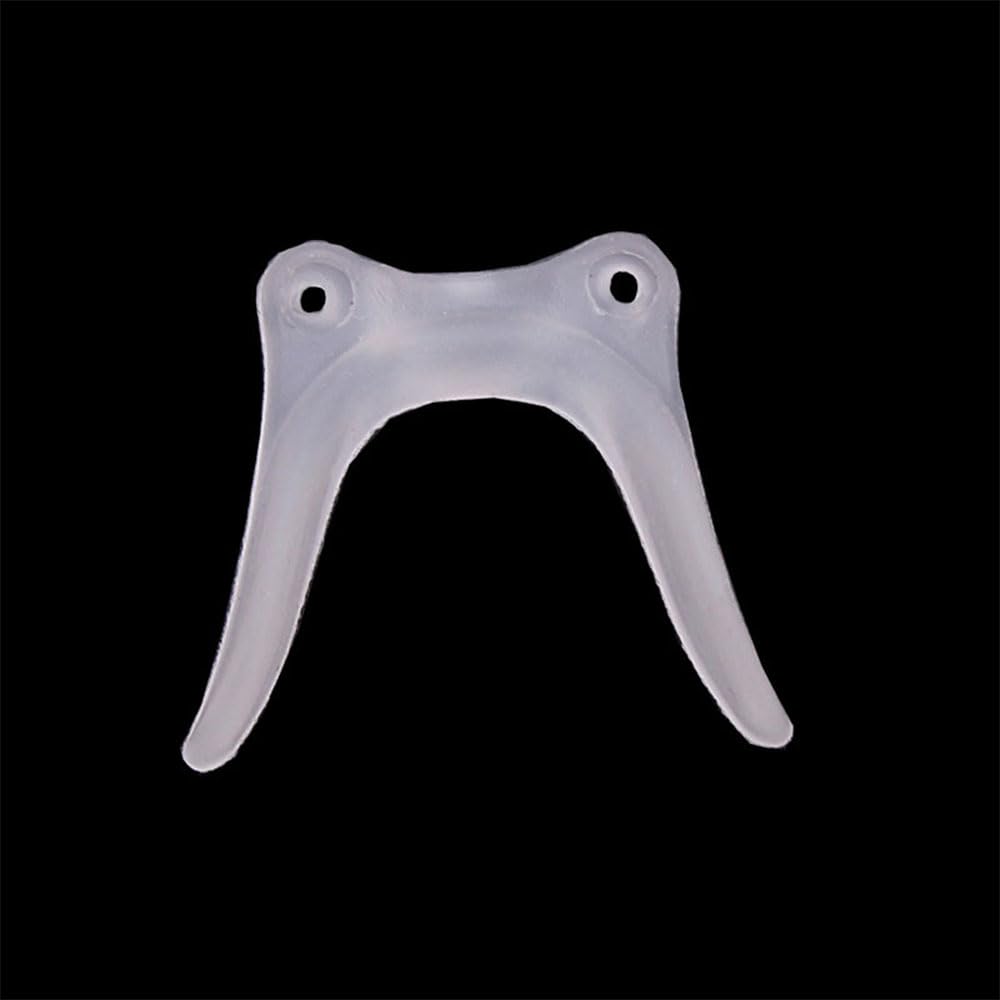 Close-up of replacement nose pads on glasses