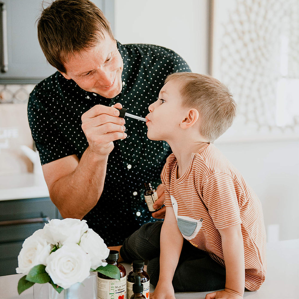 Graphic illustrating immune support for children with Child Life Echinacea