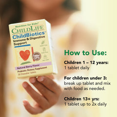 Bottle and cap of CHILDLIFE ESSENTIALS Childbiotics probiotic