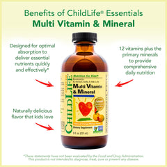 Age-based dosage directions on CHILDLIFE ESSENTIALS bottle