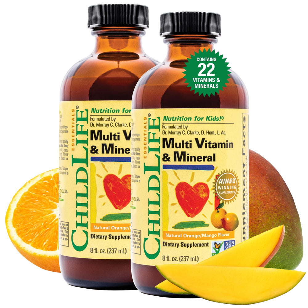 CHILDLIFE Essentials Kids Multivitamin & Mineral bottle orange mango flavor