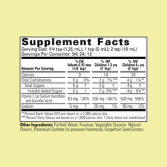 Orange flavored liquid Vitamin C for children