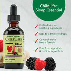 Berry-flavored liquid sleep aid for children, 3+ years