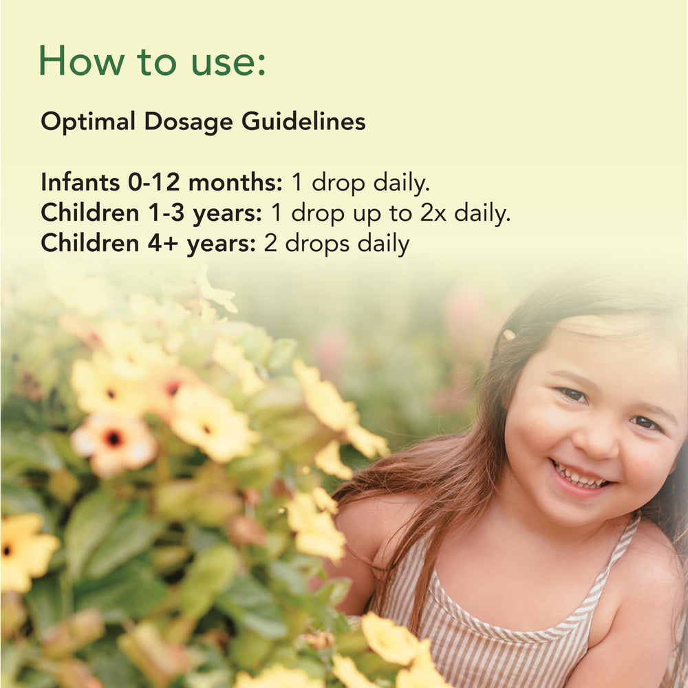 Baby care setup with Vitamin D3 drops and dropper