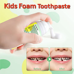 Child brushing with fruit-flavored toothpaste