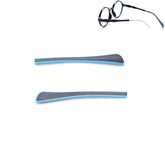 Children eyeglass end tips in black and blue