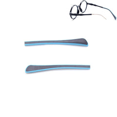 Children eyeglass end tips in black and blue