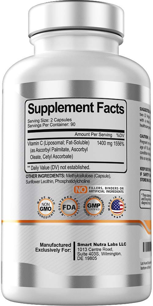 Label indicating China-free formula for Vitamin C supplement