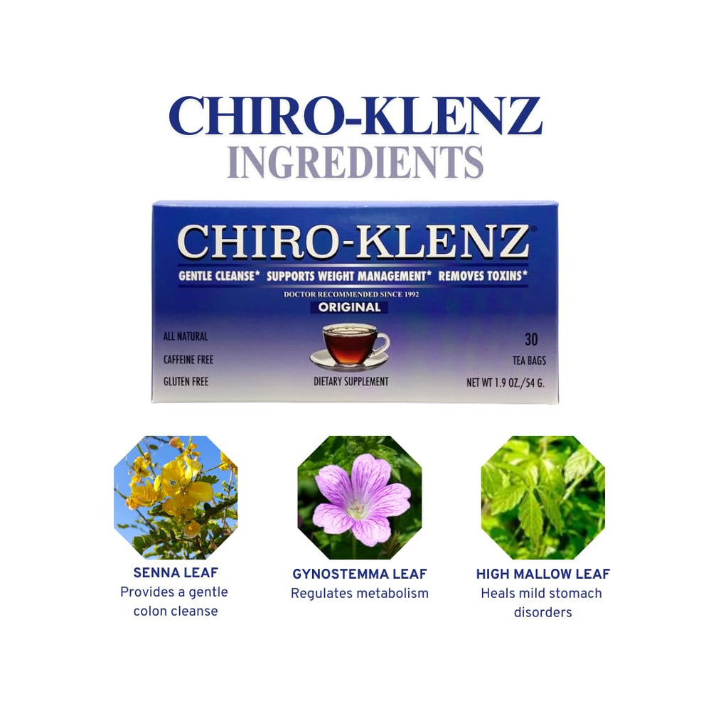 Chiro-Klenz Original box display ready for a quick comforting tea moment