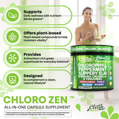 Chlorella, ashwagandha, fenugreek, and spirulina blend in capsules