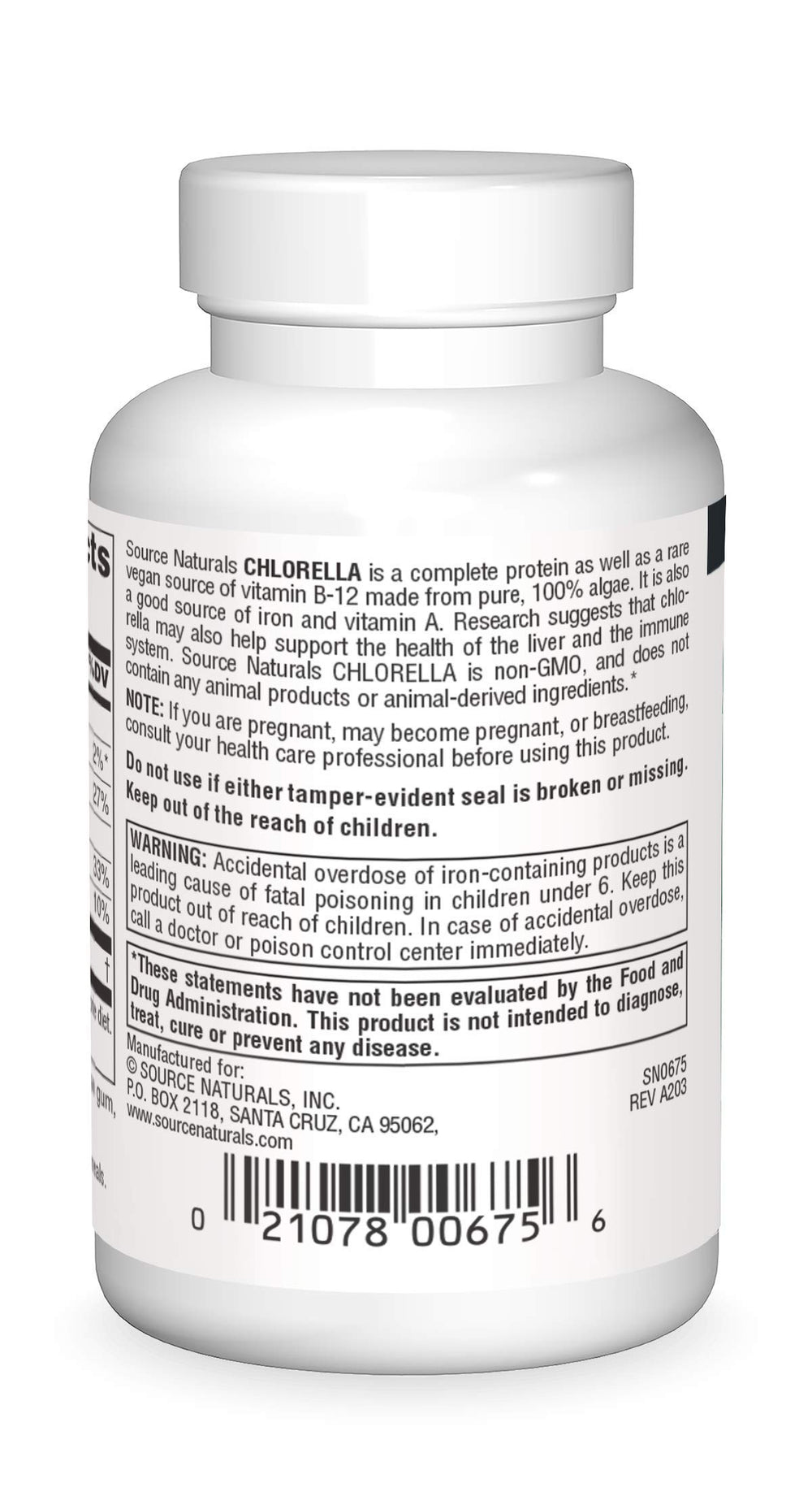 Chlorella tablets with plant-based vitamin B-12 (B-12 100)