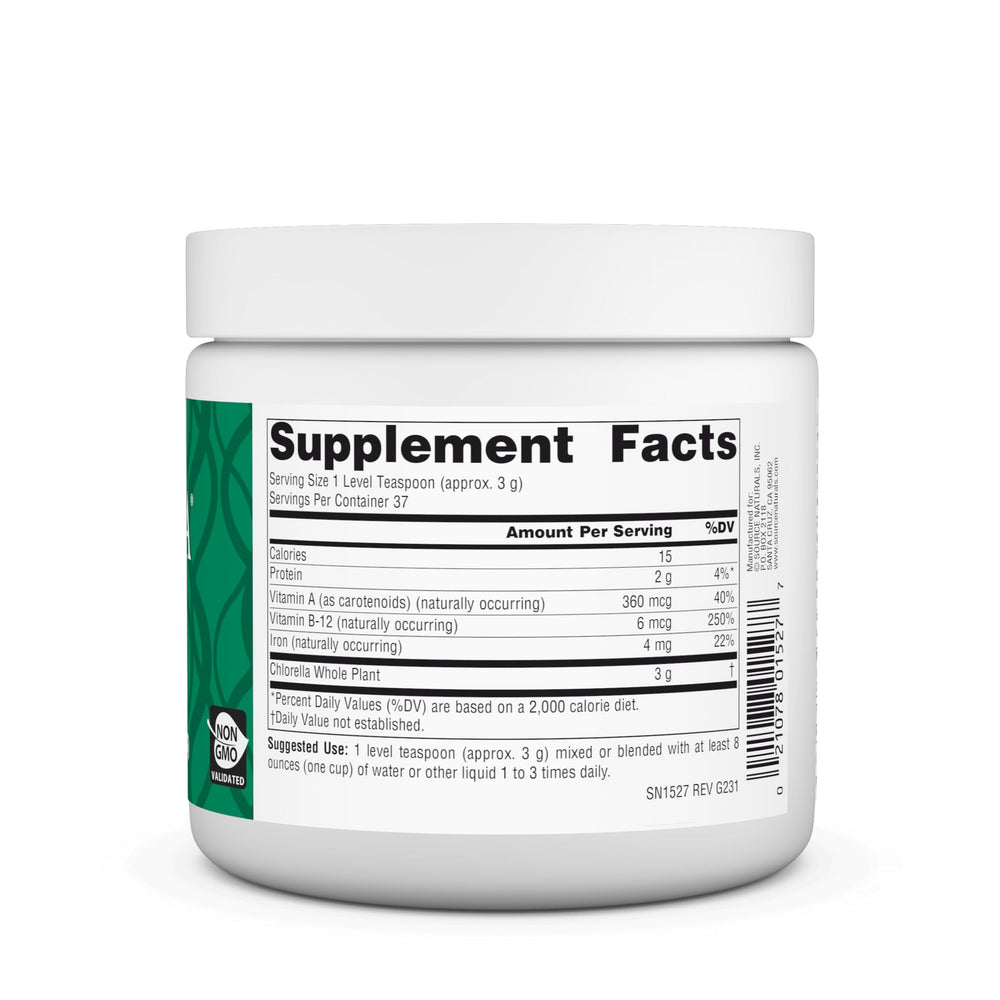 Chlorella provides a vegetarian source of vitamin B-12