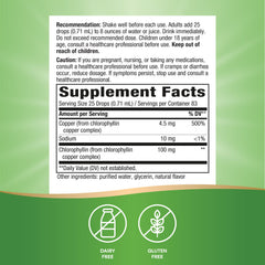 Gluten-free formula label on Chlorofresh bottle
