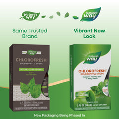 Close-up of mint-flavored Chlorofresh liquid chlorophyllin drops