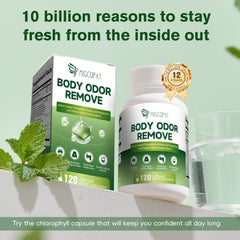 Chlorophyll capsules featuring probiotic blend