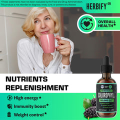 Chlorophyll drops for body detox and deodorant