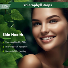 Chlorophyll drops being added to a glass of water