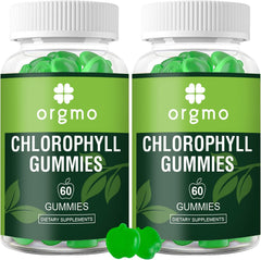 Chlorophyll Gummies Sugar Free bottle label highlighting Unfiltered ACV and Vitamin D