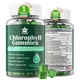 Bottle of Chlorophyll Gummies with green label (60 chews) - hero image