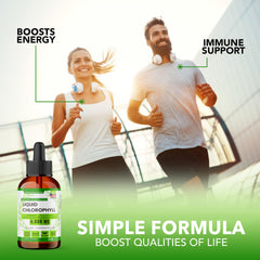 Chlorophyll liquid drops taken under the tongue for absorption