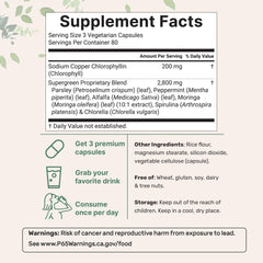 Fresh parsley and moringa leaves representing the Supergreen blend