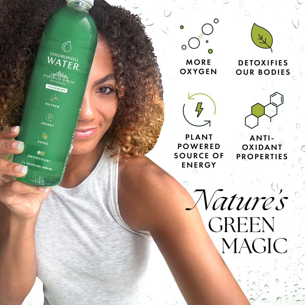 Close-up of Chlorophyll Water bottle label