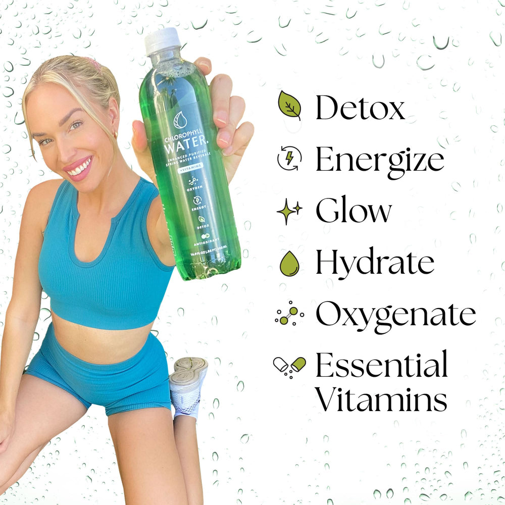 Vitamins A, B12, C, and D listed for Chlorophyll Water