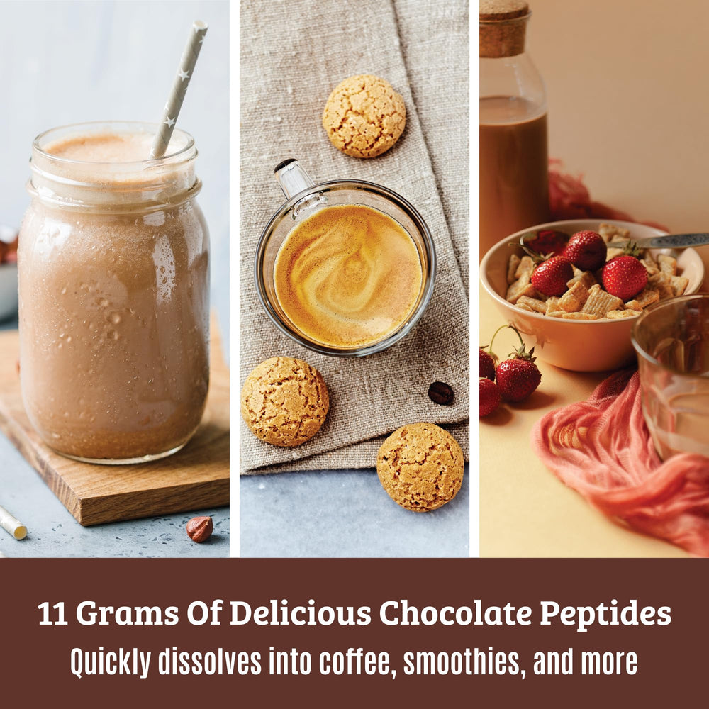 Non-GMO, stevia-sweetened collagen powder in a resealable pouch