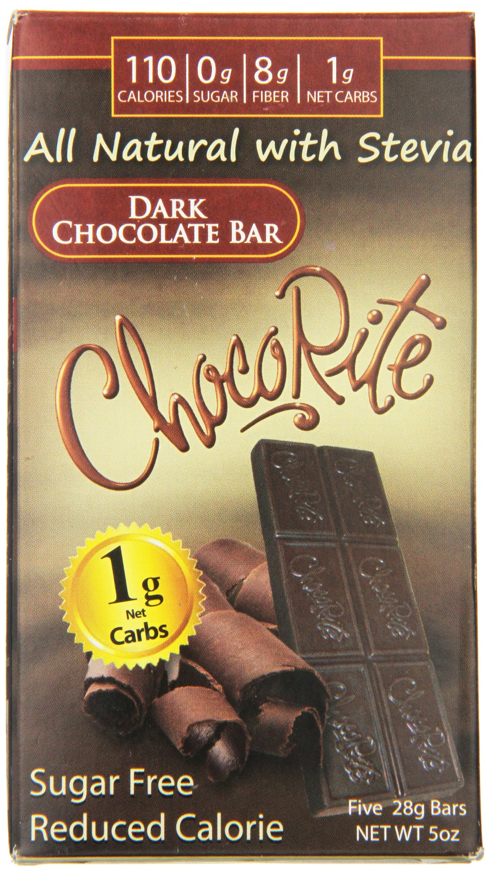 ChocoRite Dark Chocolate Bars 5 oz packaging front
