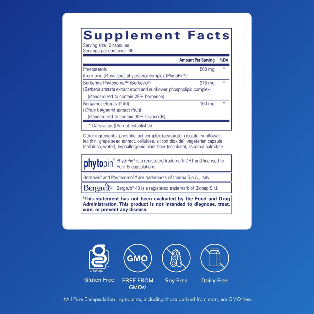 Berberine phytosome capsules with citrus bergamot