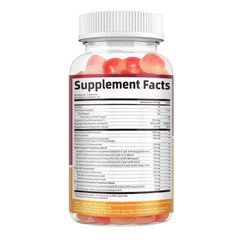 Box or bottle with label 60 gummies and strawberry flavor